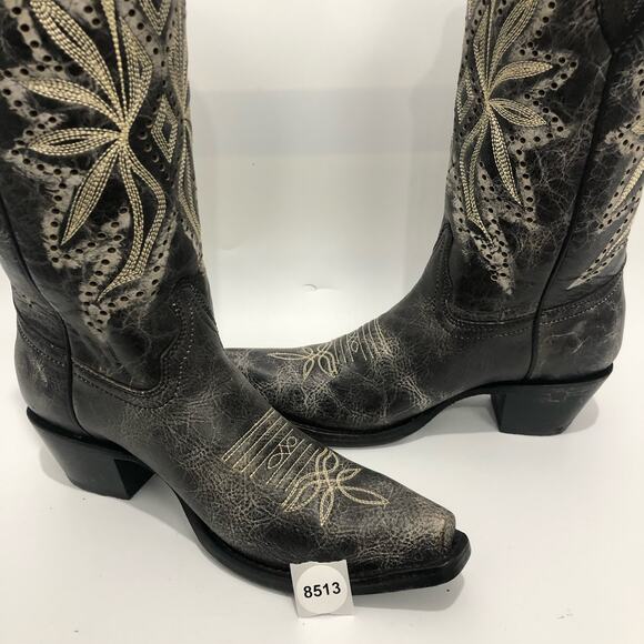 Circle G Women's Laser Embossed and Embroidery Snip Toe Western Boot Size 8.5 - Picture 11 of 11